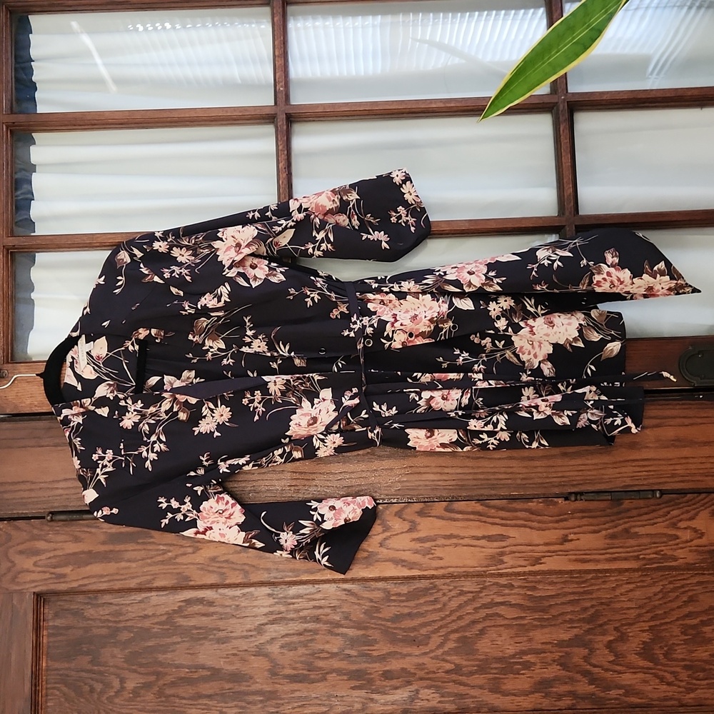 Floral shirt dress